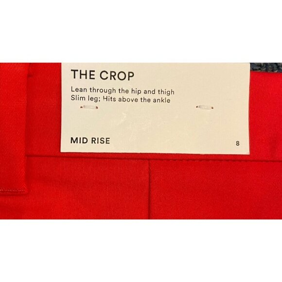 NWT Ann Taylor The Crop Pants Mid Rise Red Size 8 New - Picture 5 of 6